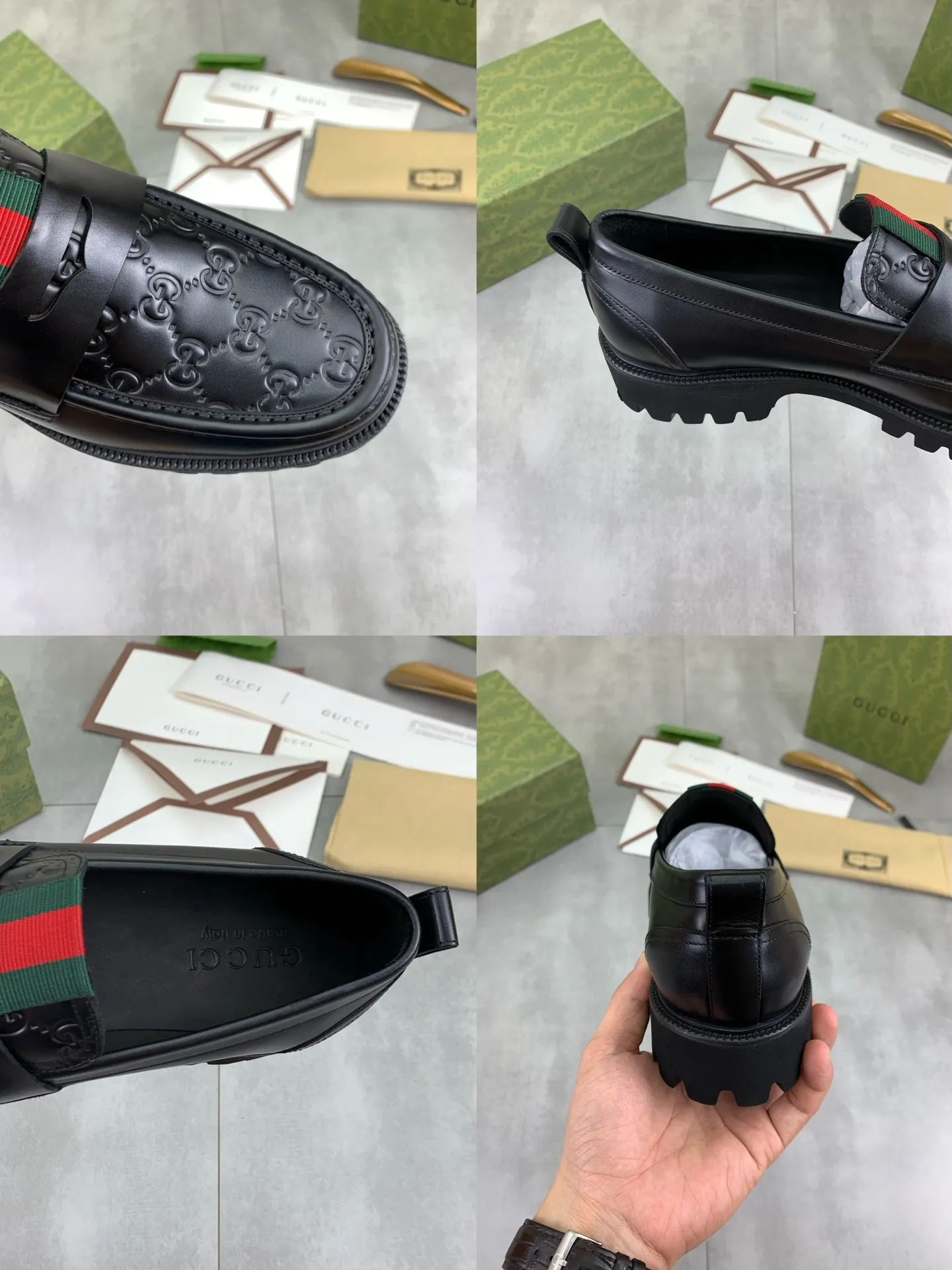 Factory price P840 💰💎💎💎Top version (original foam outsole) Brand: [GUCCi] Gucci's new business formal casual leather shoes Standard code: Men's size 39–45 (38 needs to be customized) Grade: Same style as the official website Original order quality Materials: Original open-edge beaded calfskin Water-dyed cowhide lining Original lightweight foam outsole Style category: Men's fashion Formal casual leather shoes, slip-on men's shoes series, young and fashionable, European and American trends, British style, casual matching, comfortable feet, color: multiple colors available, actual picture